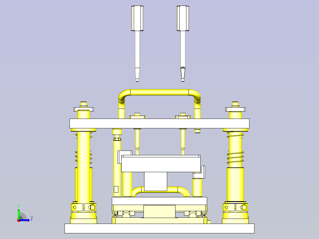 一款孔槽深度检测夹具3D图模型左视图