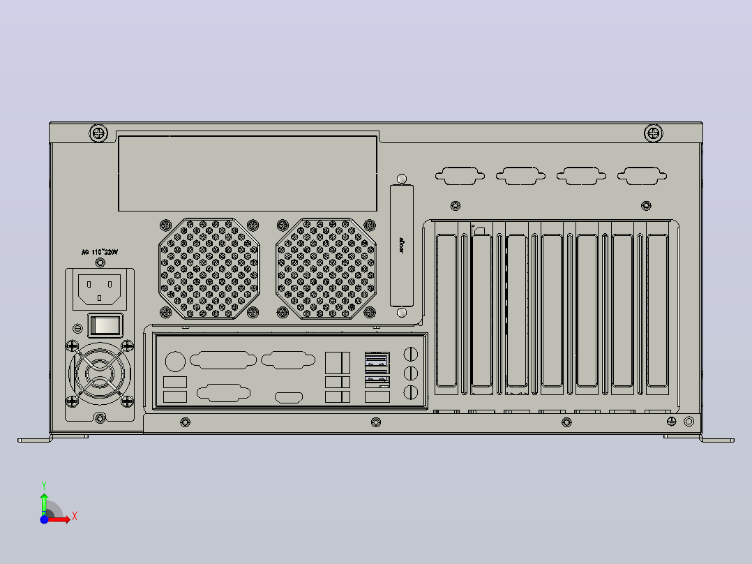 IPC350L-横放 工控机 IPC350前视图
