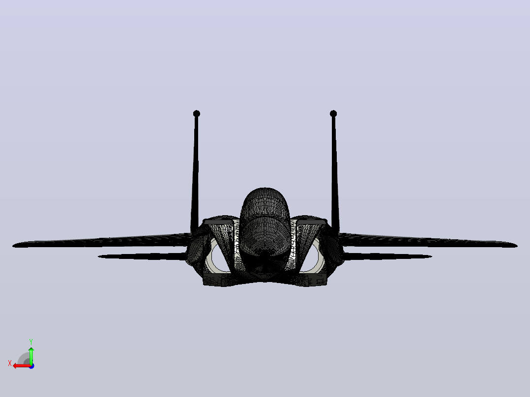 F-15 Eagle v2飞机后视图
