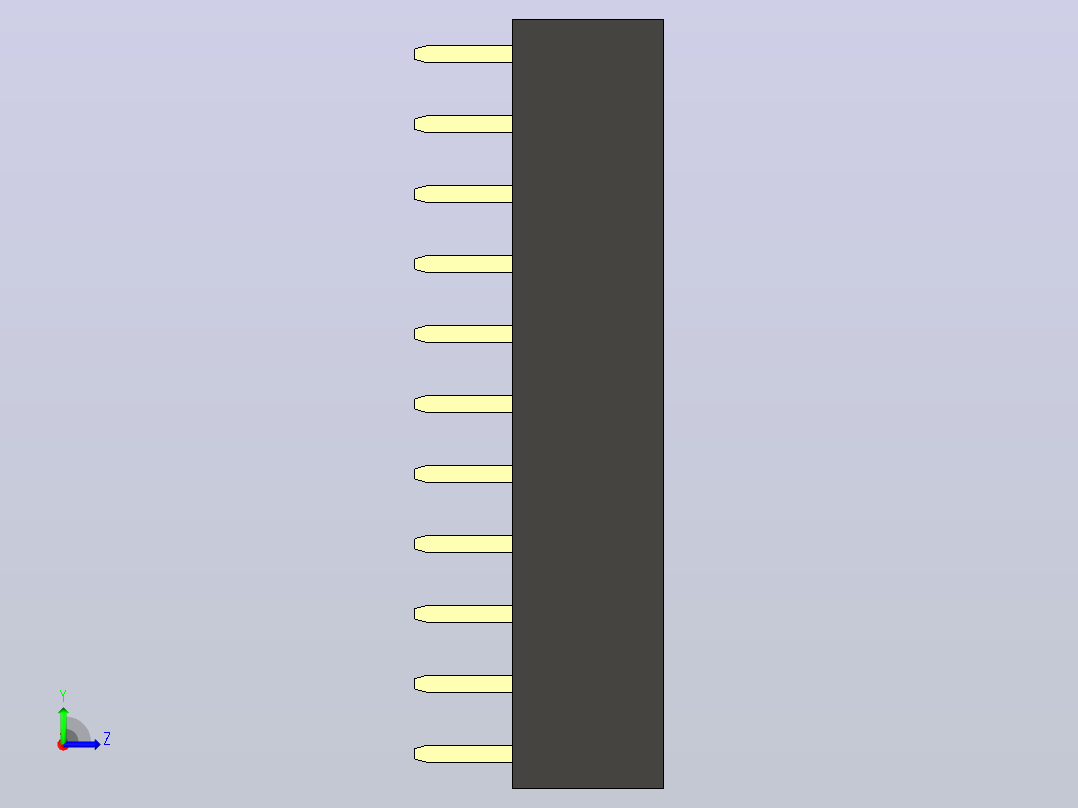 母针头Female_Header_1x11_P2.0_H4.3_straight.step左视图