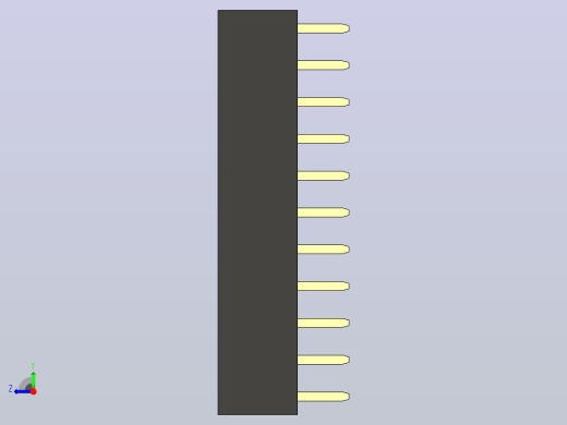 母针头Female_Header_1x11_P2.0_H4.3_straight.step右视缩略图