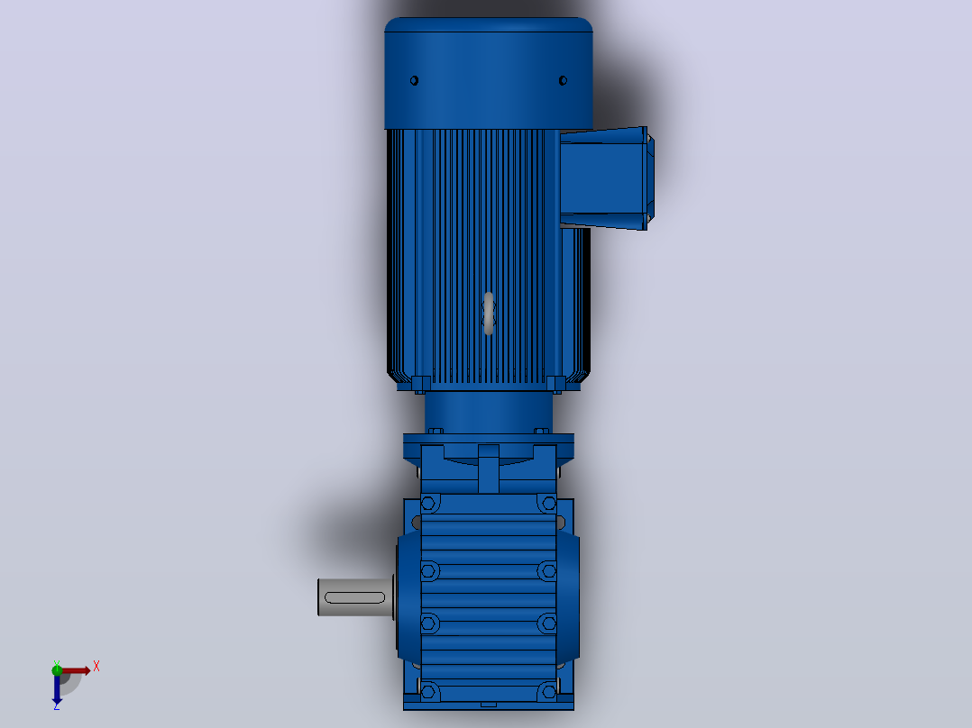 S67底脚轴伸式安装斜齿-蜗轮蜗杆减速机S67-YV1.5-4P-36.2-M1-0°-B俯视图