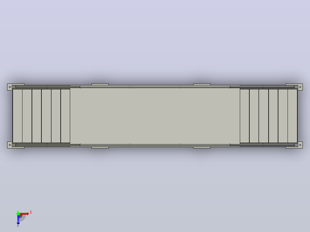 工业钢楼梯 -  3D CAD型号（步骤文件）俯视图