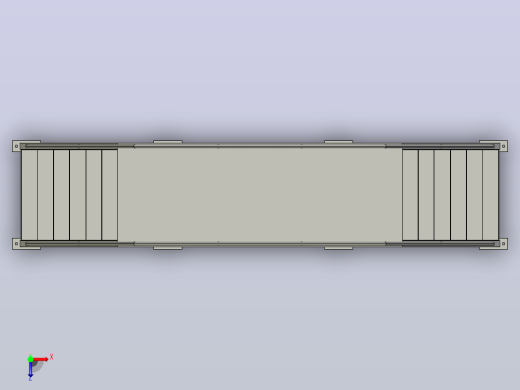 工业钢楼梯 -  3D CAD型号（步骤文件）俯视缩略图