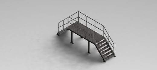 工业钢楼梯 -  3D CAD型号（步骤文件）缩略图