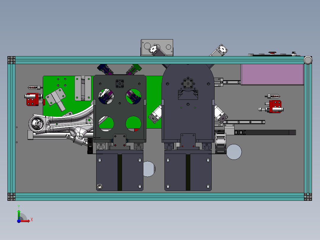 汽车球轴橡胶套卡环装配机（sw20可编辑+cad）前视图