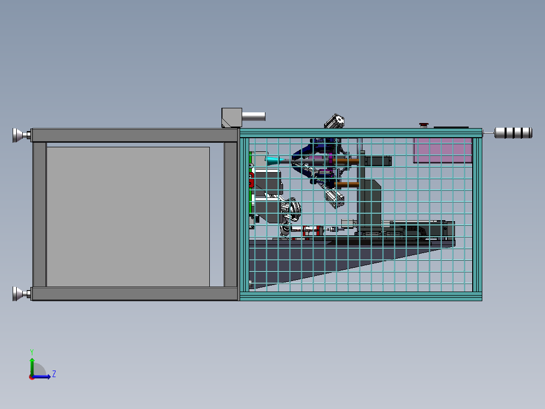 汽车球轴橡胶套卡环装配机（sw20可编辑+cad）左视图