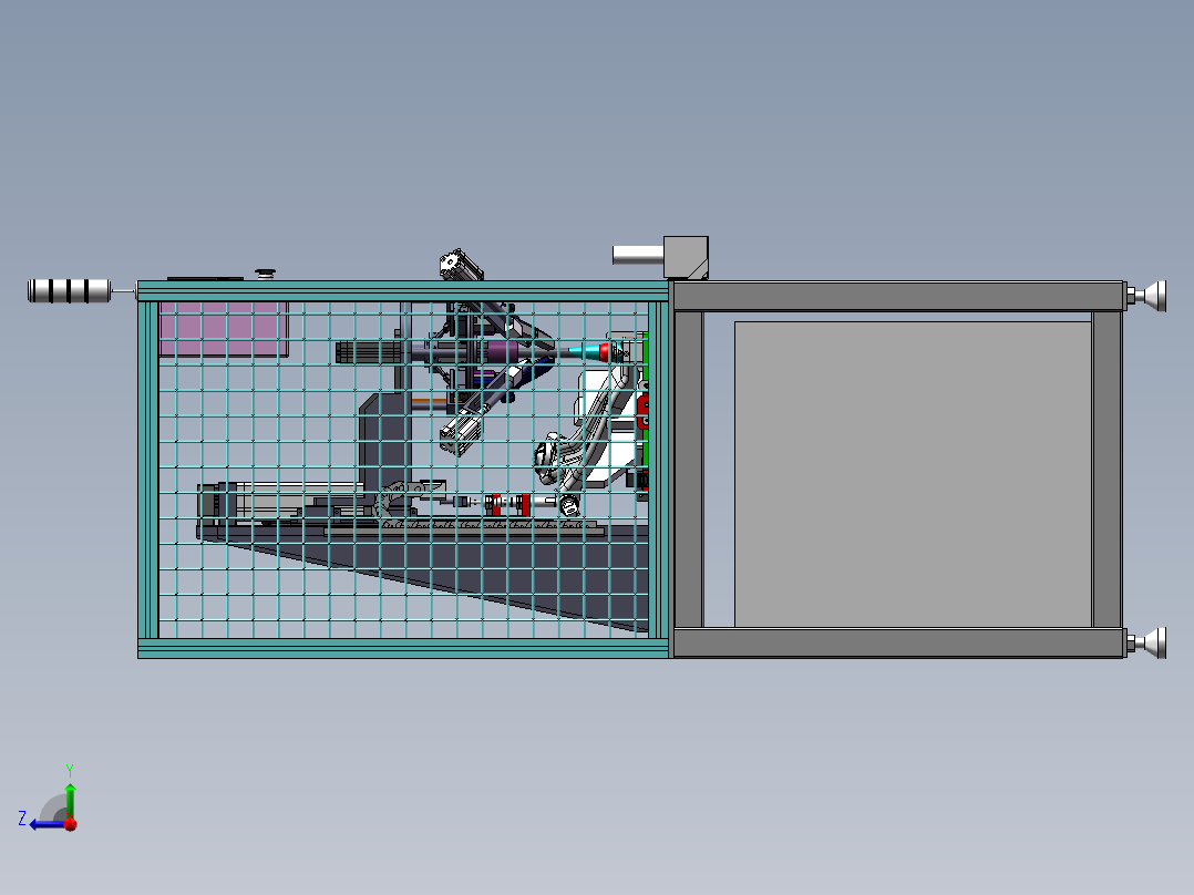 汽车球轴橡胶套卡环装配机（sw20可编辑+cad）右视图