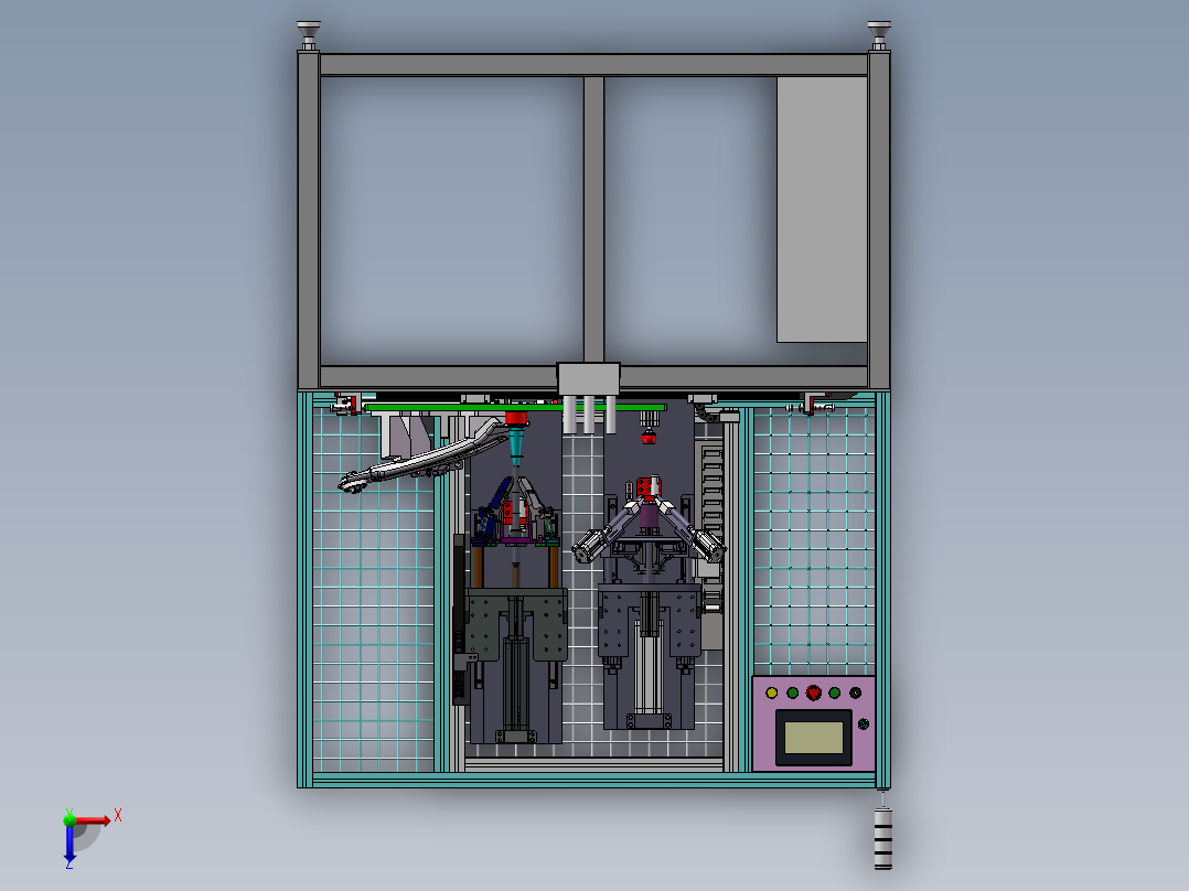 汽车球轴橡胶套卡环装配机（sw20可编辑+cad）俯视图