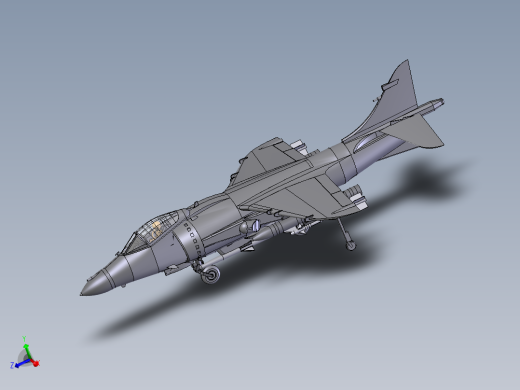 T-Harrier教练机战斗机模型3D图纸 Solidworks设计