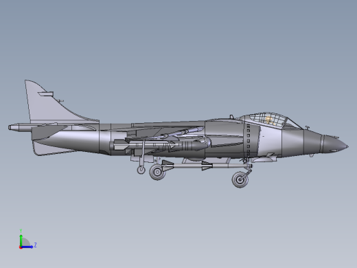T-Harrier教练机战斗机模型3D图纸 Solidworks设计左视缩略图