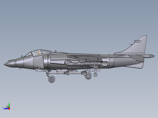 T-Harrier教练机战斗机模型3D图纸 Solidworks设计右视缩略图