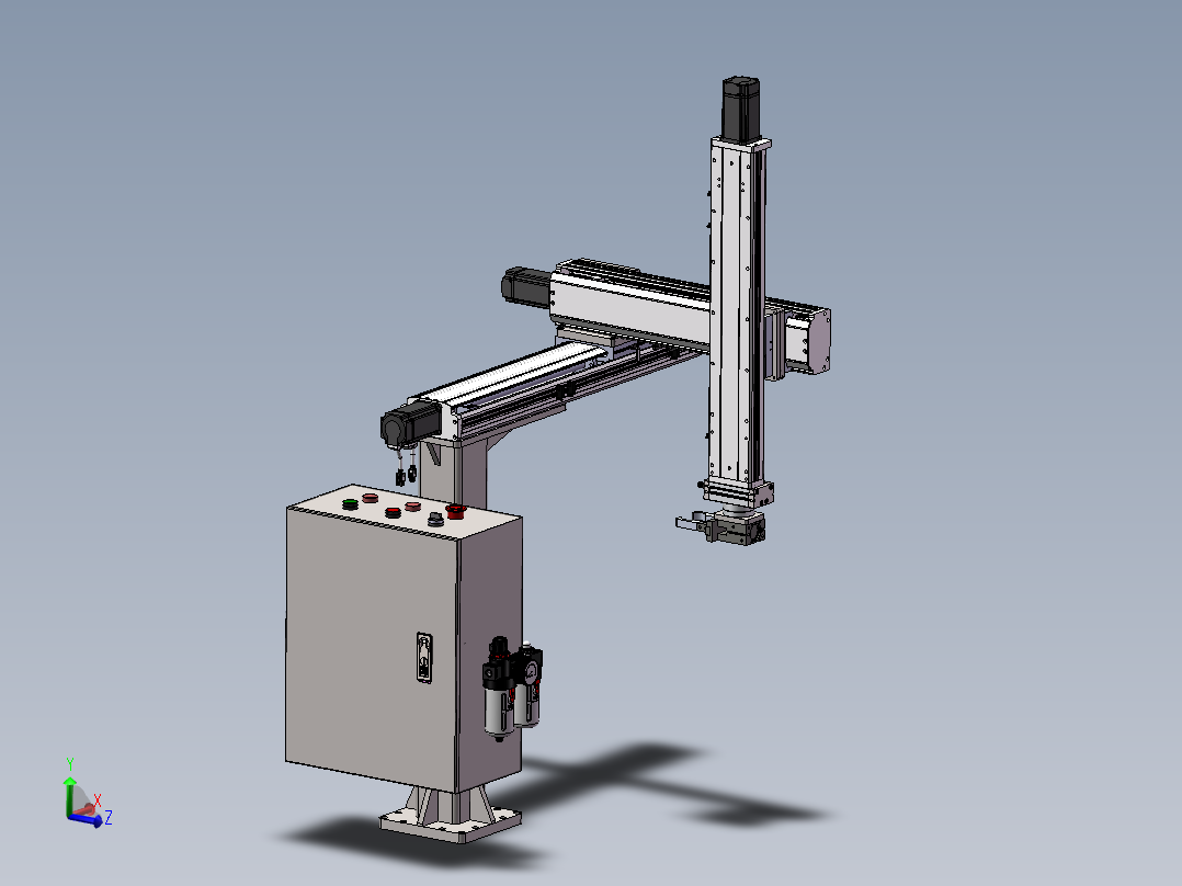 悬臂型XYZ三轴模组滑台3d图纸桁架xyz三轴直角坐标型机械手sw模型