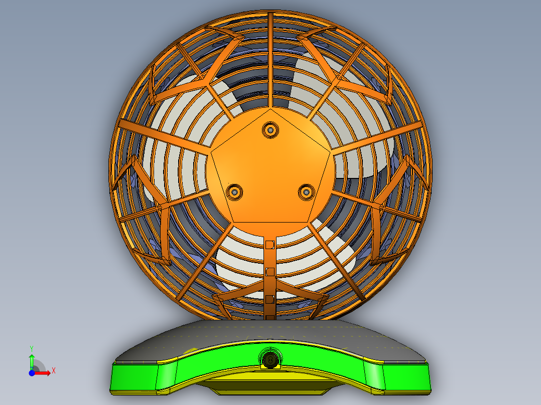 足球风扇前视图