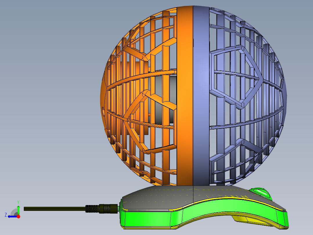 足球风扇右视图