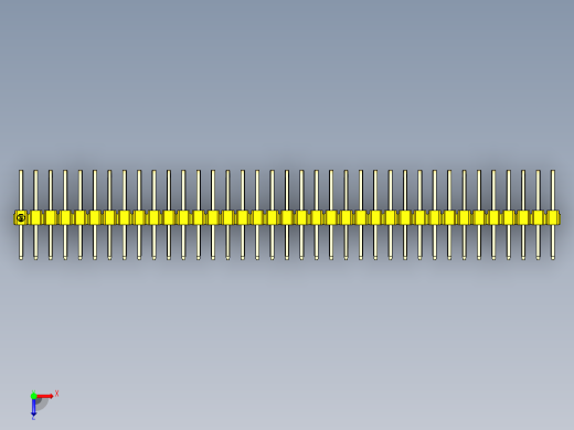 彩色公排针 100mil 2.54mm 系列-DS1022_yellow_3x37p_100mil_TypeD_rev1.0俯视缩略图