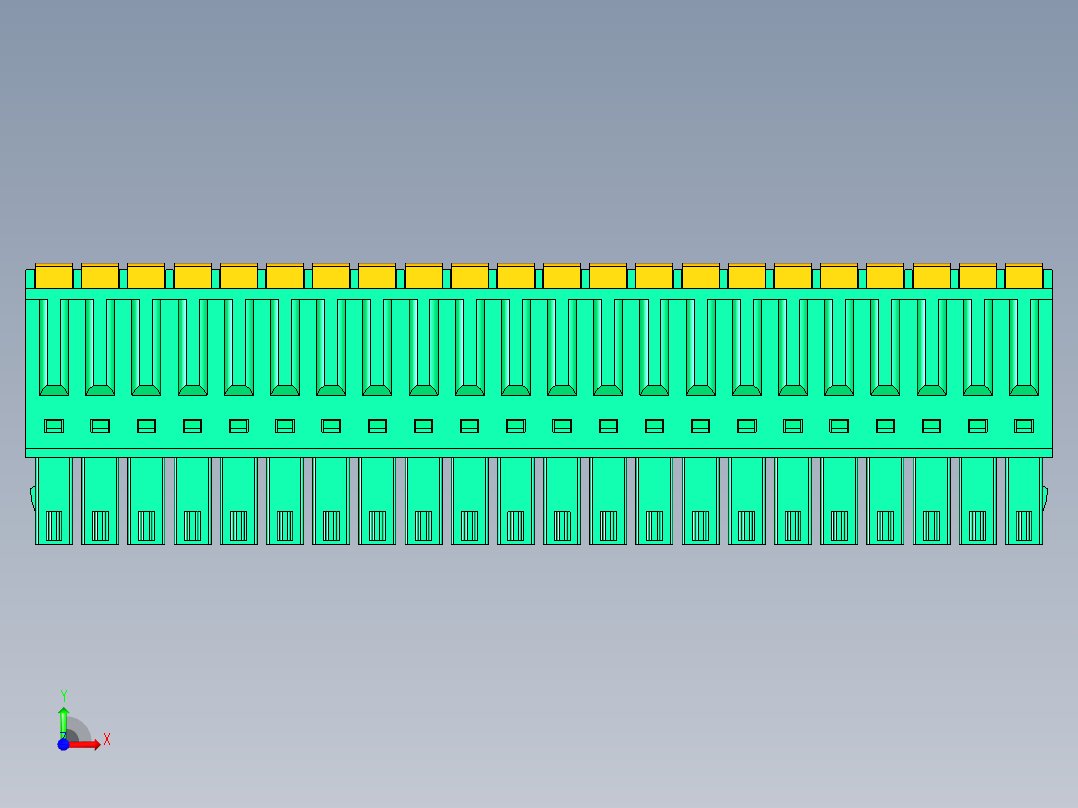 DEGSON 15EDG 系列 3.5mm 插拔式接线端子 FullPack-15EDGKD-3.5-22P-14-00AH前视图