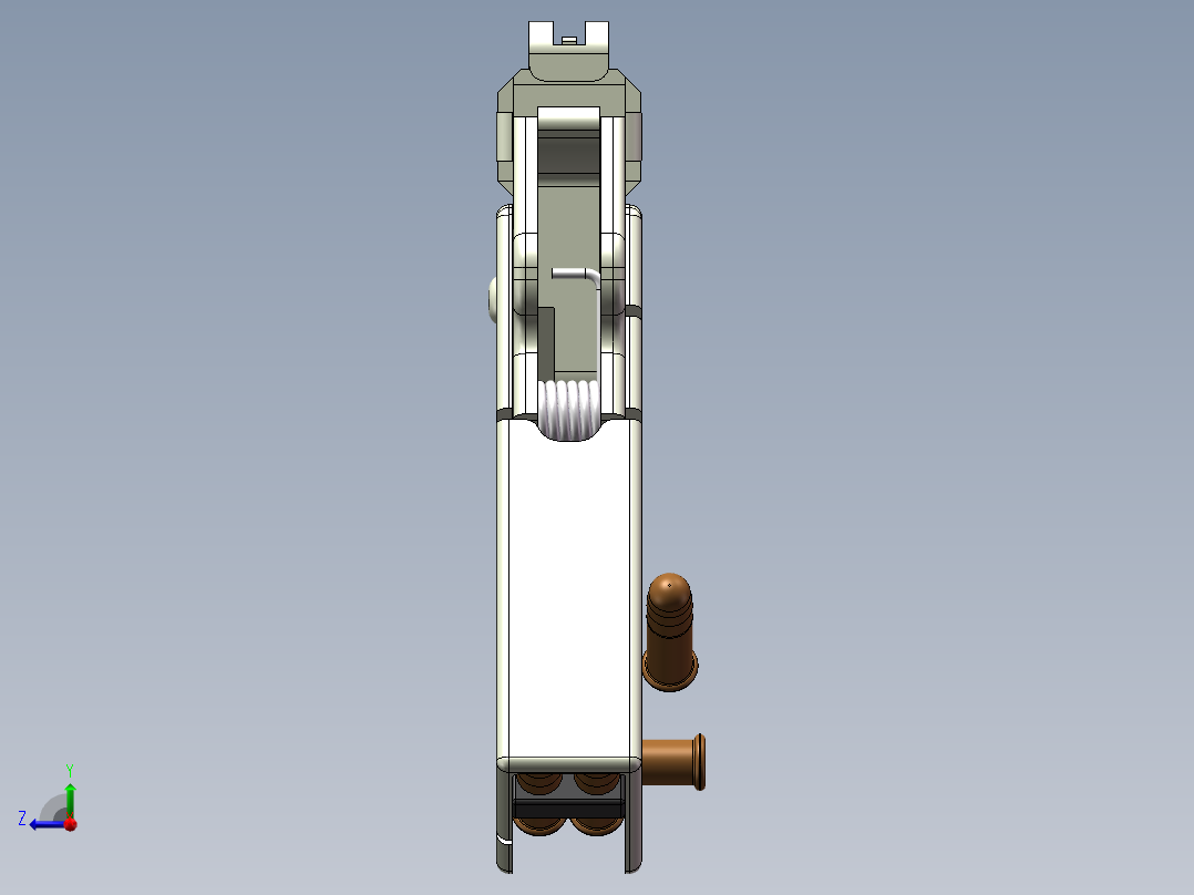 折叠式单发小口径手枪3D模型（折叠手枪）右视图