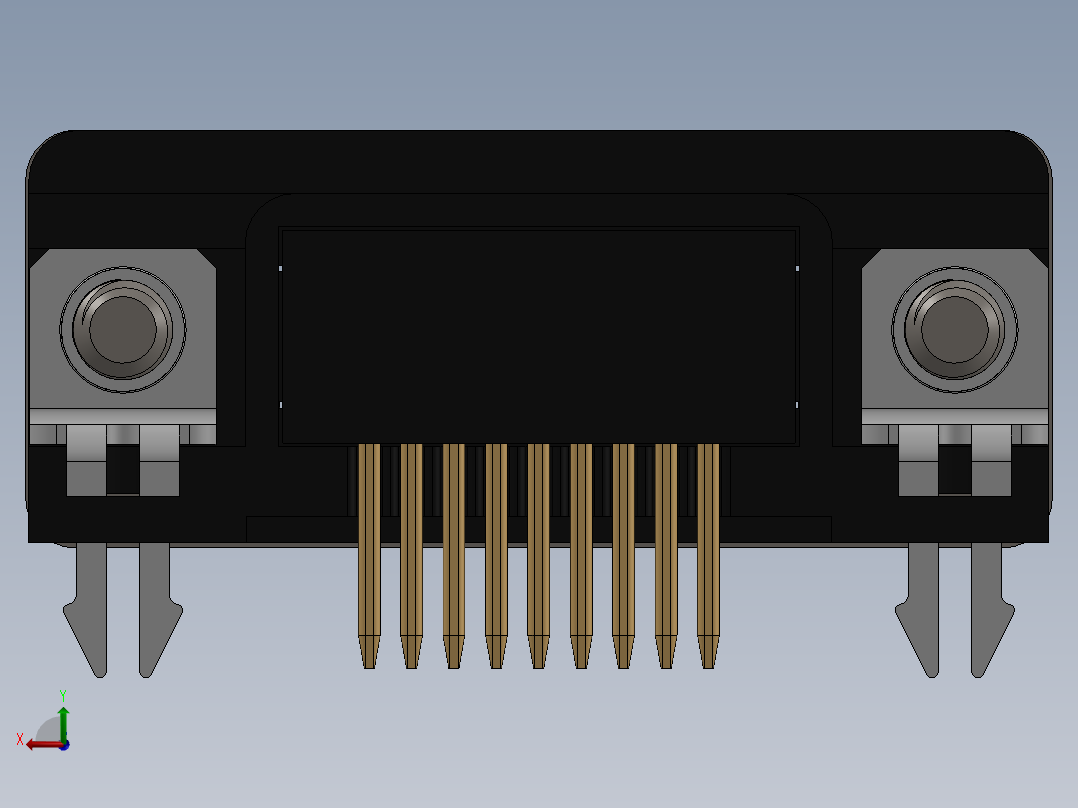 DB9-公头连接器后视图