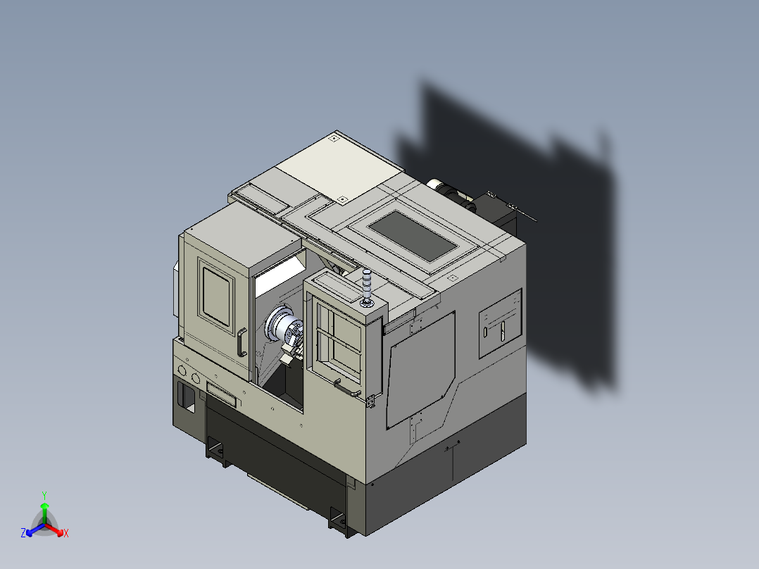 ML160-總組合-数控车床主视图