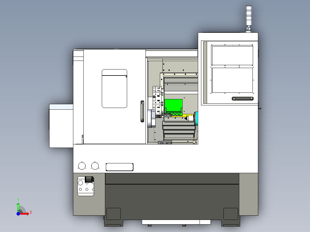 ML160-總組合-数控车床前视图