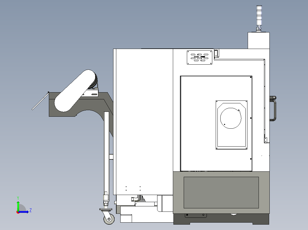 ML160-總組合-数控车床左视图