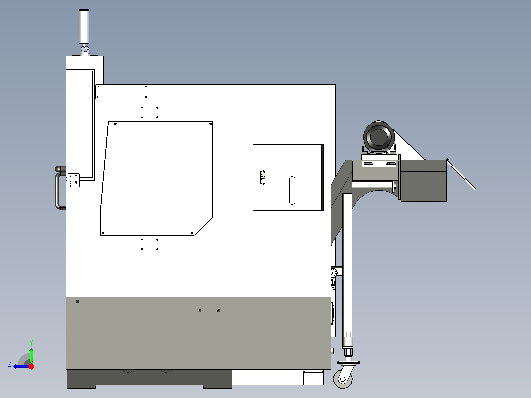 ML160-總組合-数控车床右视图