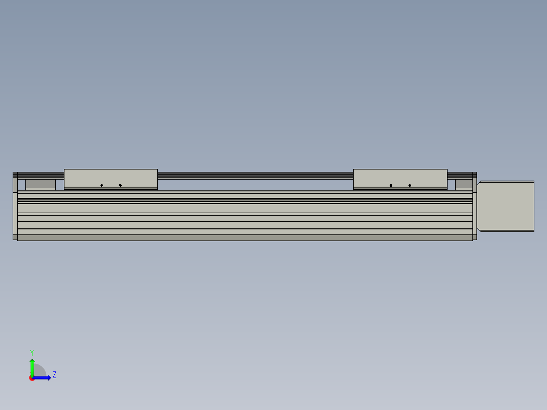 直线模组WG-LHB12-S300-L(B)设计图纸左视图