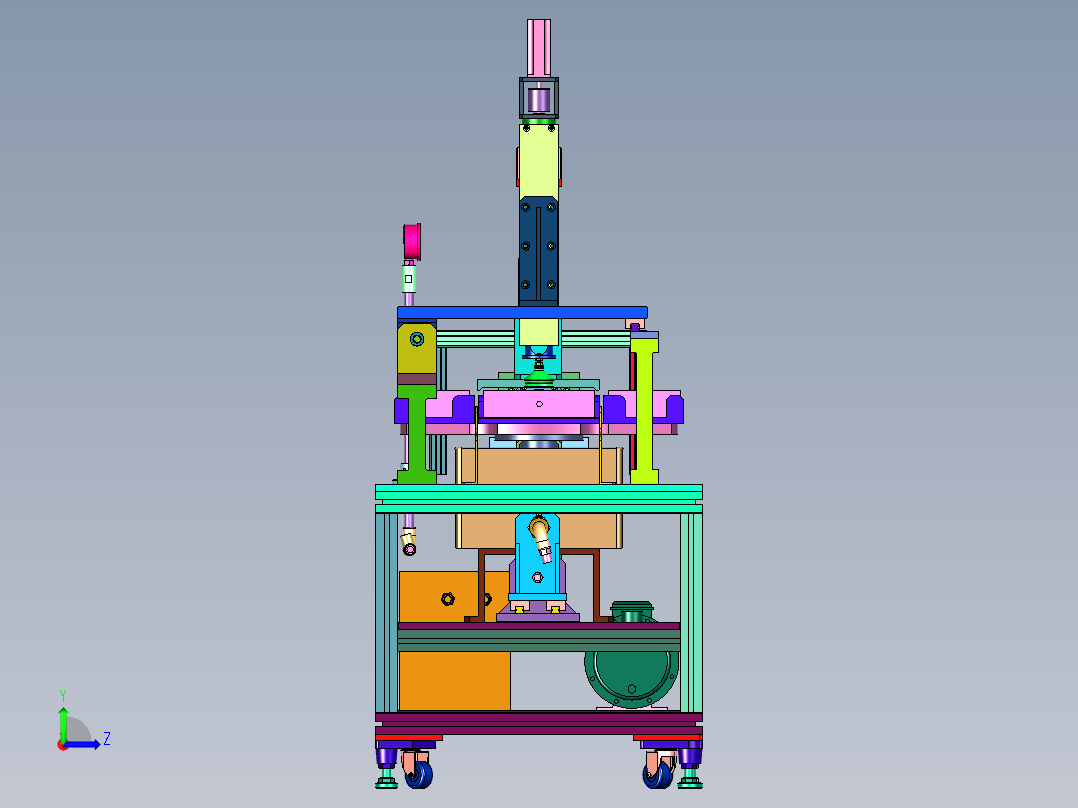 电池壳自动打孔机左视图