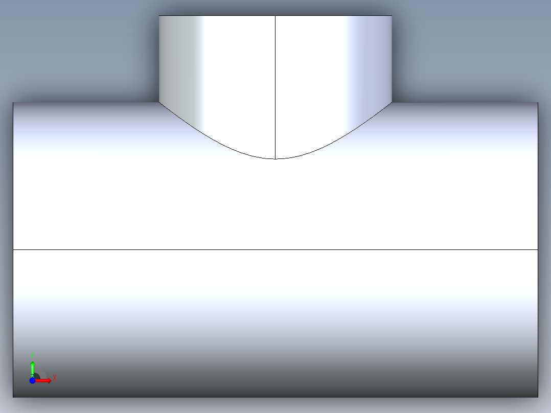 聚氯乙烯配件02A-Sch80_ReducingTee_SxSxS_801-530FB_6in x 3in前视图