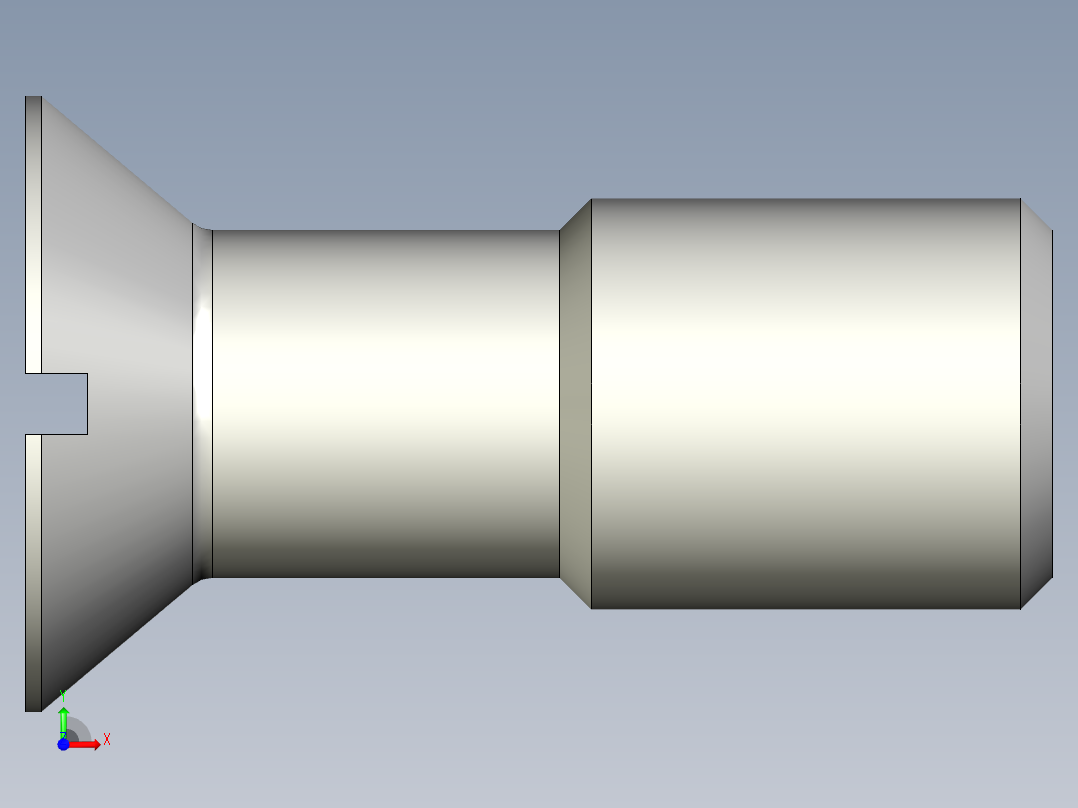 沉头螺钉-Screw_-M20-L50_24-30-3x3-40_-Countersunk_head.stp前视图
