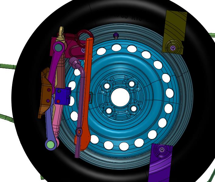 备胎和随车工具的集成装备