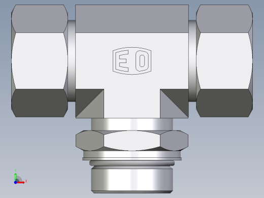 卡套式工业通用硬管接头EO_Adjustable_locknut_branch_tee_TEE30ZSMORCF前视缩略图