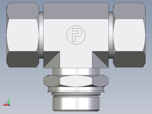卡套式工业通用硬管接头EO_Adjustable_locknut_branch_tee_TEE30ZSMORCF后视缩略图