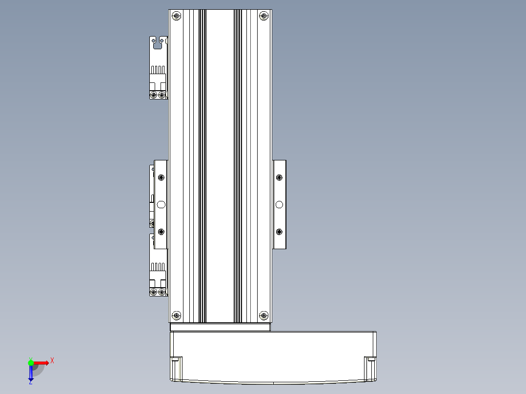 TPA-KNR-86E-1610C-L100A1-ML-H10-N3线性模块铝制底座俯视图