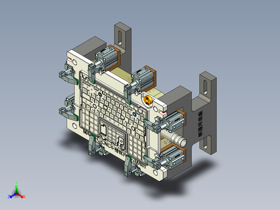 MACH-C笔记本CNC工装夹具三维模型-CNC4-精铣内腔-200601正等轴测图
