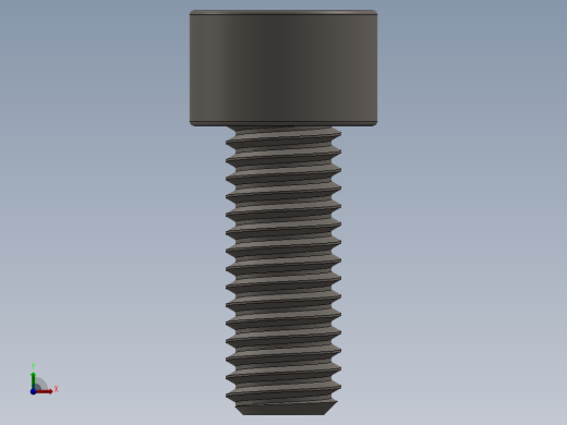 Screw_DIN_912_M8x20F_A2.SLDPRT公制内六角螺钉前视缩略图