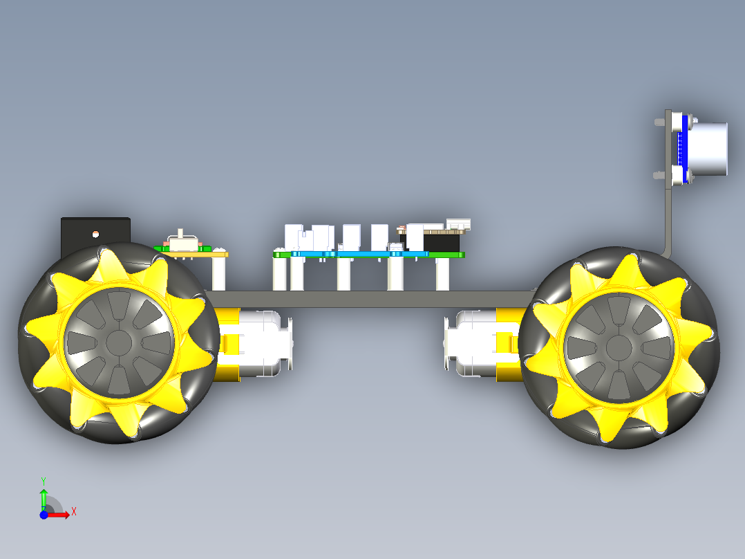 搭载ESP32C6芯片麦克纳姆轮小车前视图
