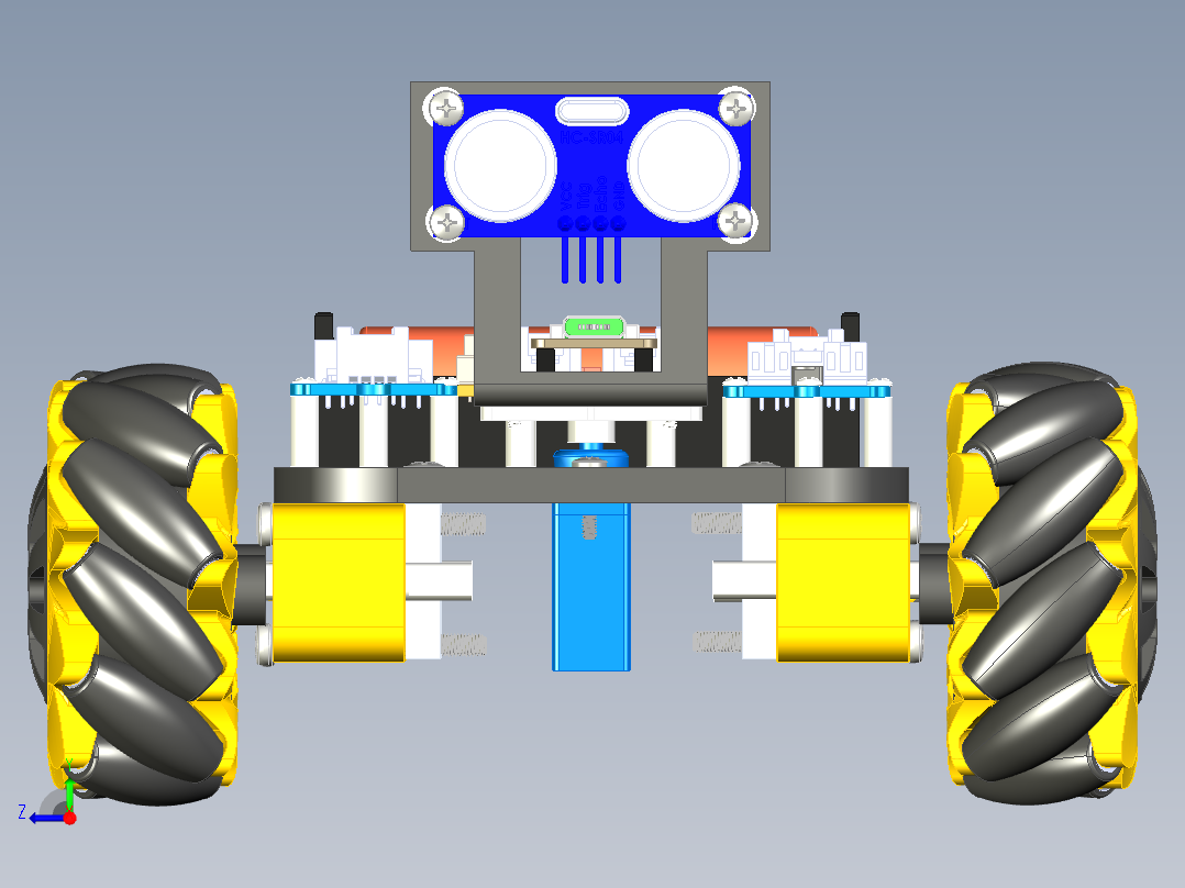搭载ESP32C6芯片麦克纳姆轮小车右视图