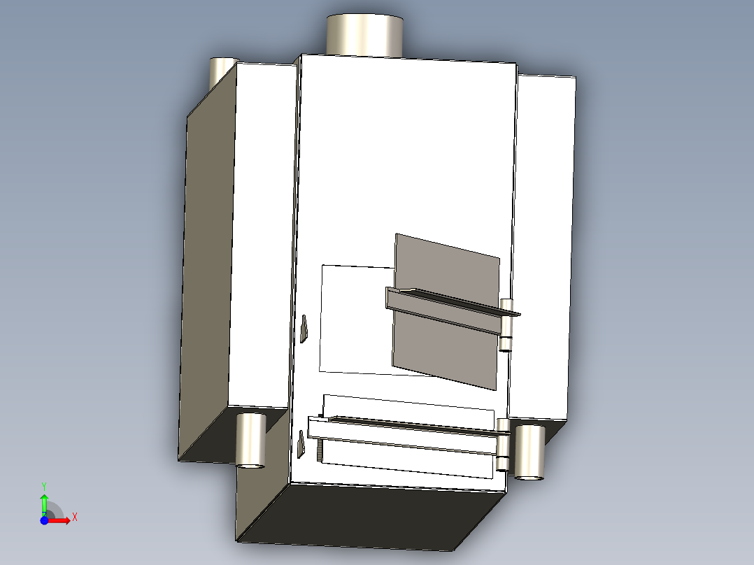 B2004564-铸铁可移动木炉前视图