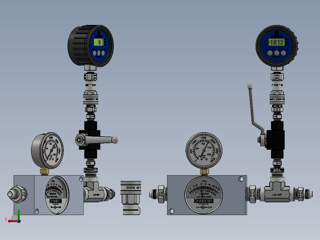 仪表、流量计(19)后视图