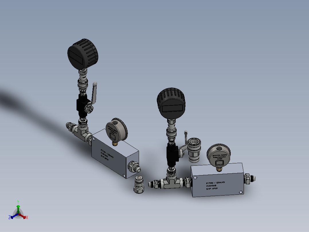 仪表、流量计(19)正等轴测图