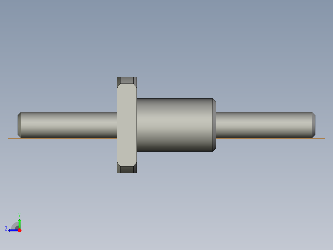 JF0802_5-4滚珠丝杆3D模型右视图