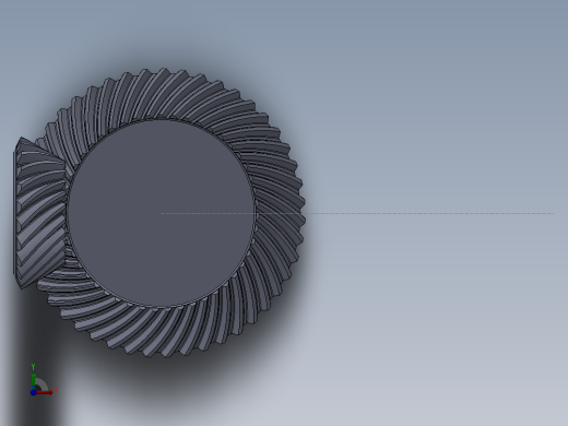 格里森制圆锥弧形齿轮配合对研修型模型、演示动画和视频 3D模型SolidWorks三维设计图前视缩略图
