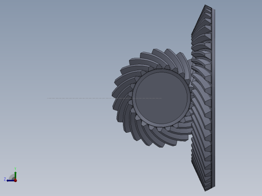 格里森制圆锥弧形齿轮配合对研修型模型、演示动画和视频 3D模型SolidWorks三维设计图右视缩略图