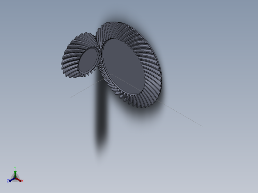 格里森制圆锥弧形齿轮配合对研修型模型、演示动画和视频 3D模型SolidWorks三维设计图正等轴测缩略图