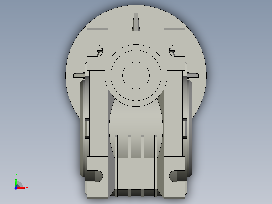 蜗轮蜗杆减速机NMRV030-14H8-56B14.step前视图