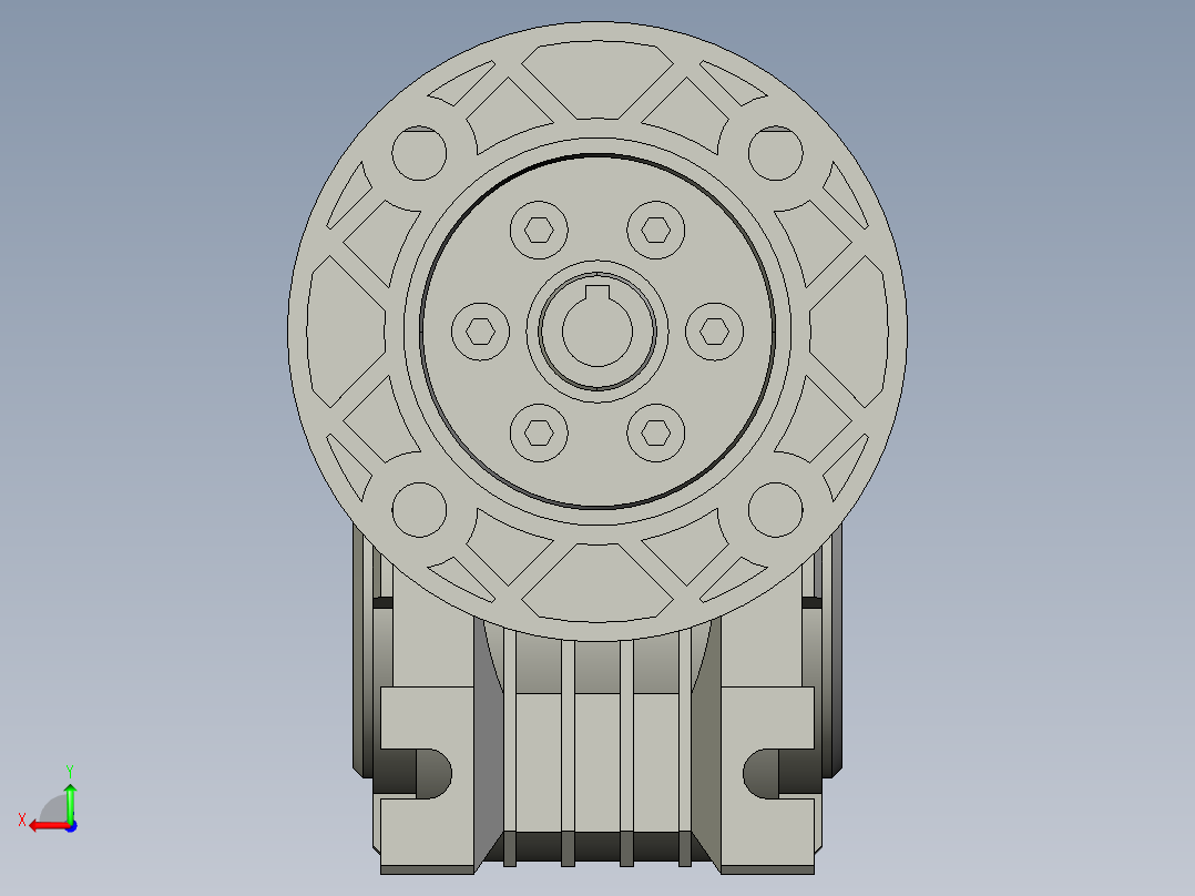 蜗轮蜗杆减速机NMRV030-14H8-56B14.step后视图