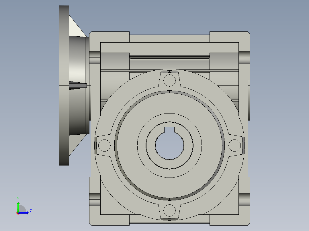 蜗轮蜗杆减速机NMRV030-14H8-56B14.step左视图