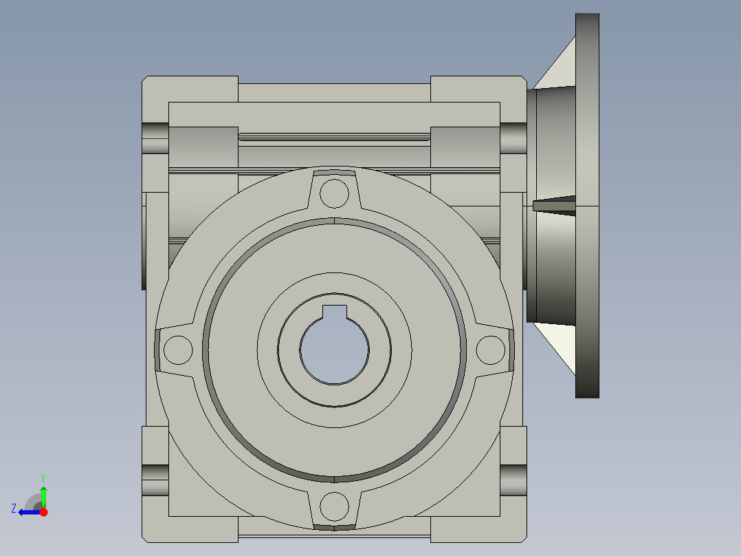 蜗轮蜗杆减速机NMRV030-14H8-56B14.step右视图